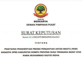 DPP Partai Barkarya Hentikan PAW Muhammad Rasyid Ridha