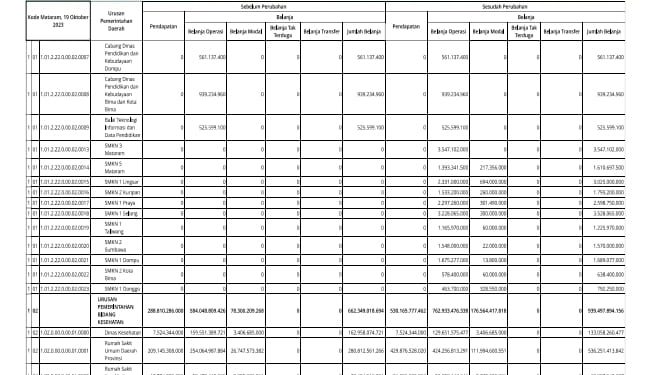 Struktur Perubahan APBD Provinsi NTB TA 2023 Menurut Urusannya (4)