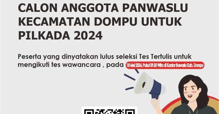 Bawaslu Kabupaten Dompu Umumkan Hasil Tes Tertulis Panwascam Kecamatan Dompu