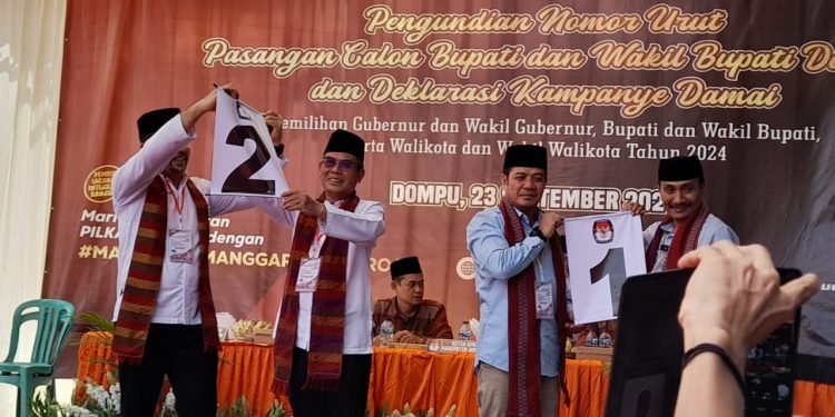 Pengundian Nomor Urut Pilkada Dompu, Bambang – Syirajuddin No 1 dan AKJ Syah No 2