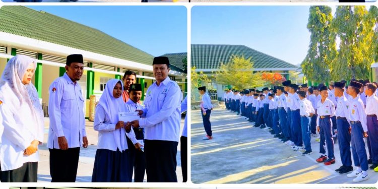 MTsN 1 Dompu Tutup Upacara Bendera dengan Penyerahan Buku Karya Siswa, Kakan Kemenag Apresiasi Budaya Literasi